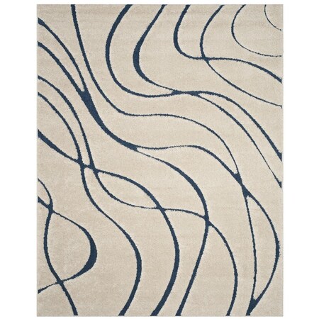 Safavieh 8 x 10 ft. Power Loomed Large Rectangle Shag RugCream & Blue SG471-1165-8